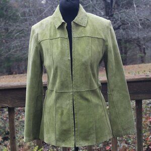 Suede Leather JACKET Nancy Bolen City Girl Western Boho Embroidered Sz Sm